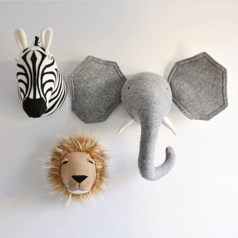 Kids Toys Elephant - Зебра/Слон/Жираф 3D голова животного настенное крепление