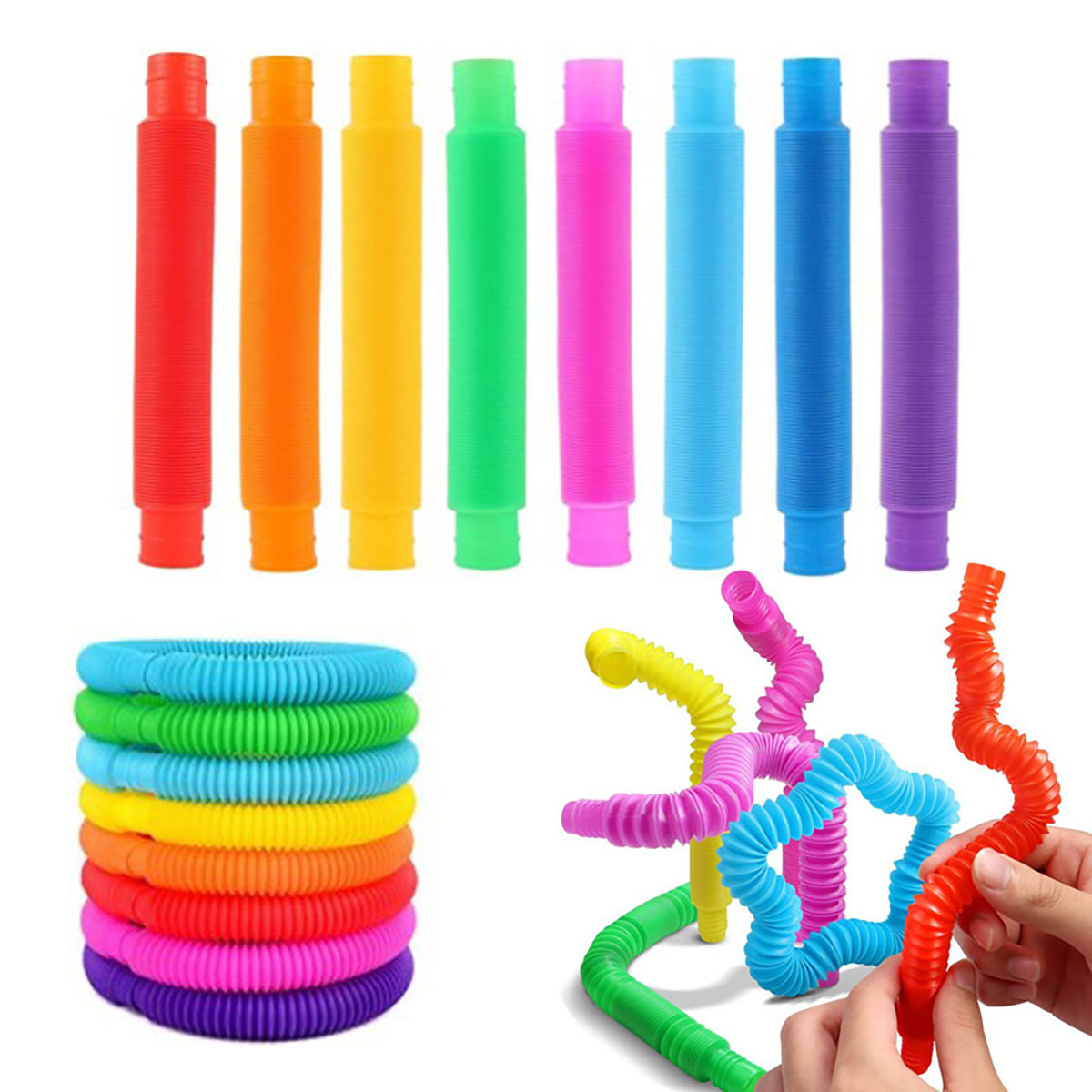 Kids Toys Youtube - 10-30 шт. красочные телескопические трубки игрушки-непоседы
